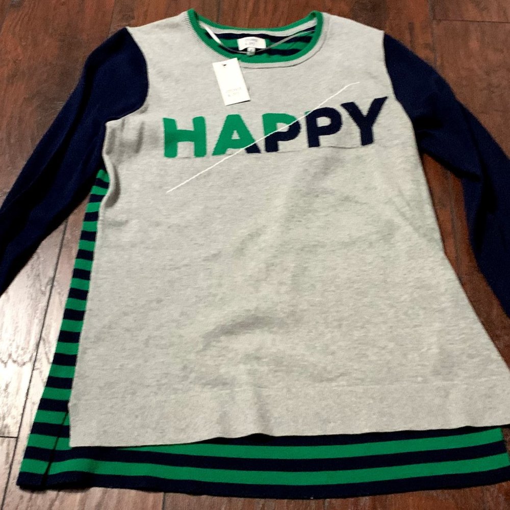 NWT Crown & Ivy "Happy" Lightweight Sweater
